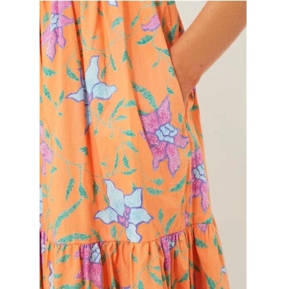 Tuckernuck Hyacinth House Dress Womens Orange Floral Cisco Maxi Small NWT $168 - Picture 4 of 14
